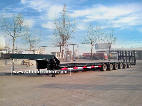 6 axle lowbed semi trailer, www.chinatrailers.com